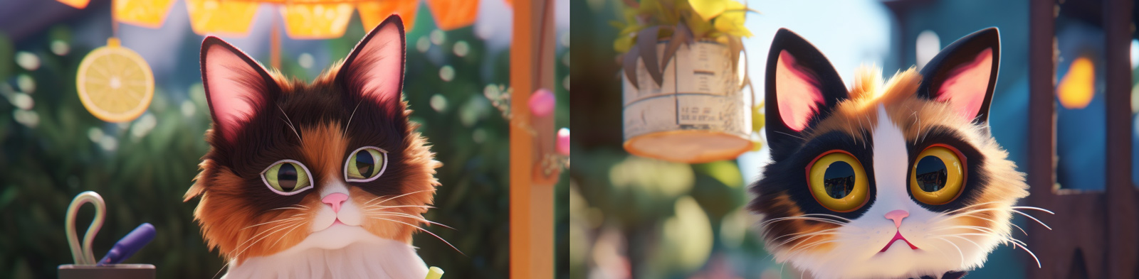 可爱卡通猫咪狗狗饮料Midjourney咒语