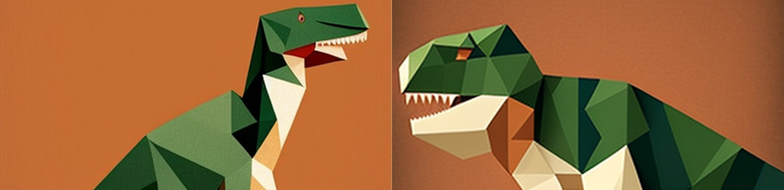 创意折纸霸王龙模型Midjourney关键词