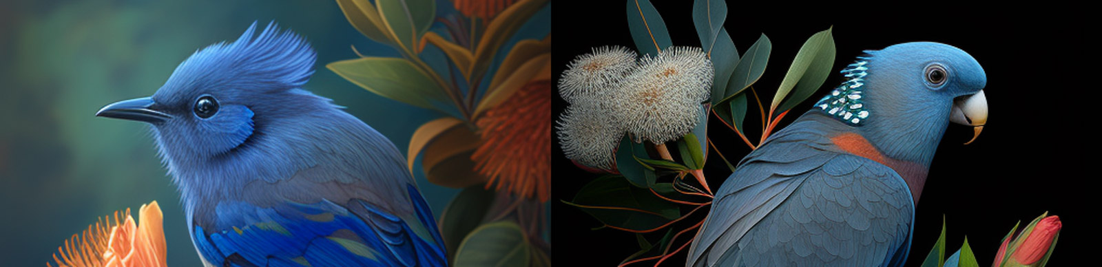 手绘花鸟景观插图Midjourney关键词