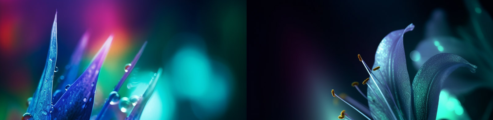 鲜花特写X射线酸性效果midjourney关键词