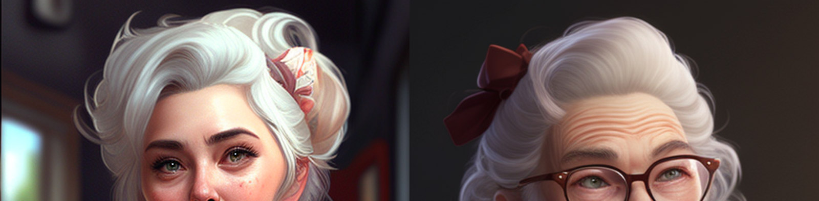 时尚性感奶奶插画Midjourney关键词