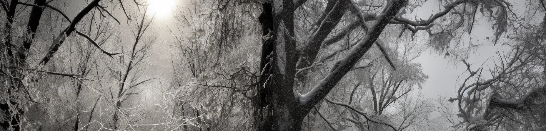 冬季枯树雪景海报Midjourney咒语