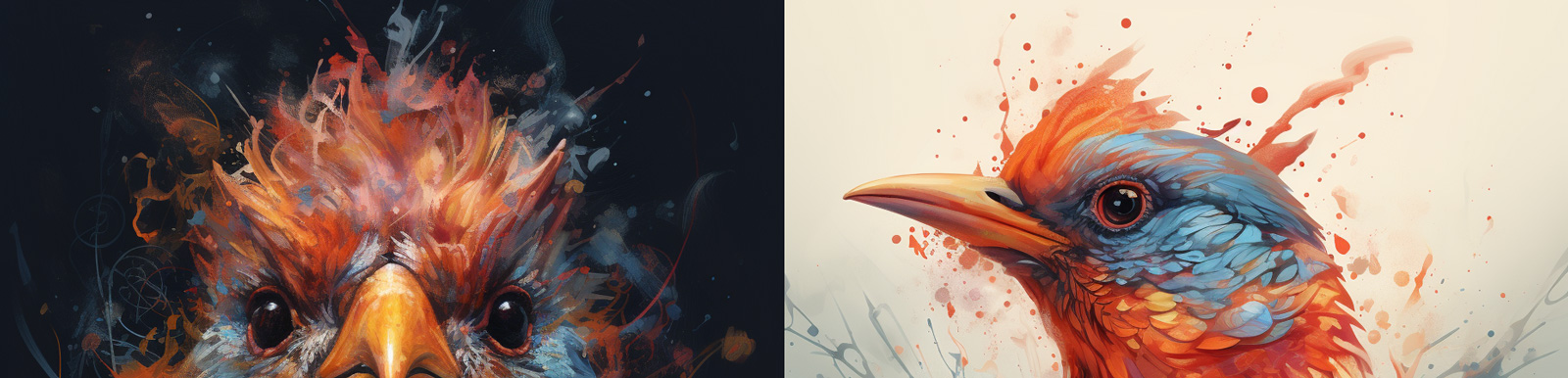 尖嘴鸟类肖像Midjourney咒语