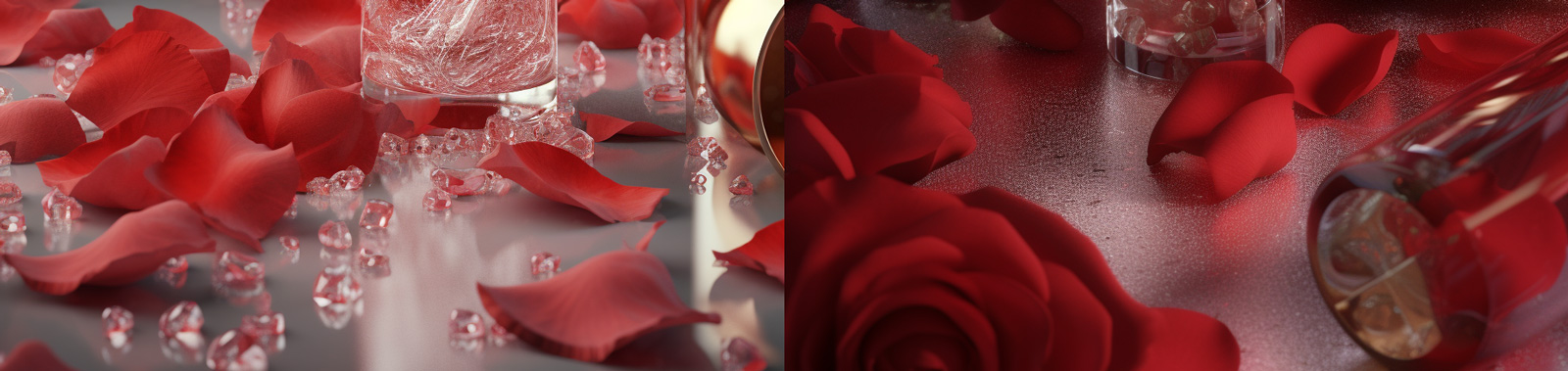 玫瑰花化妆品海报背景Midjourney咒语