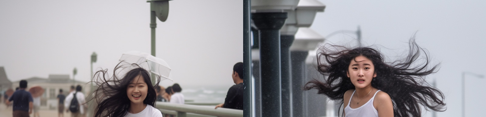 码头微笑女孩Midjourney关键词