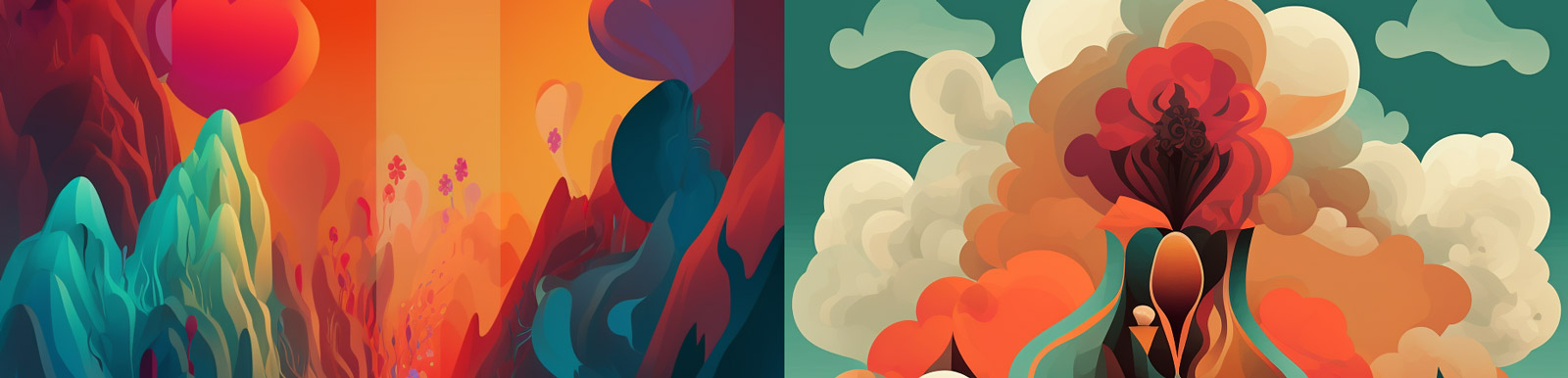 创意森林海洋蘑菇云Midjourney关键词