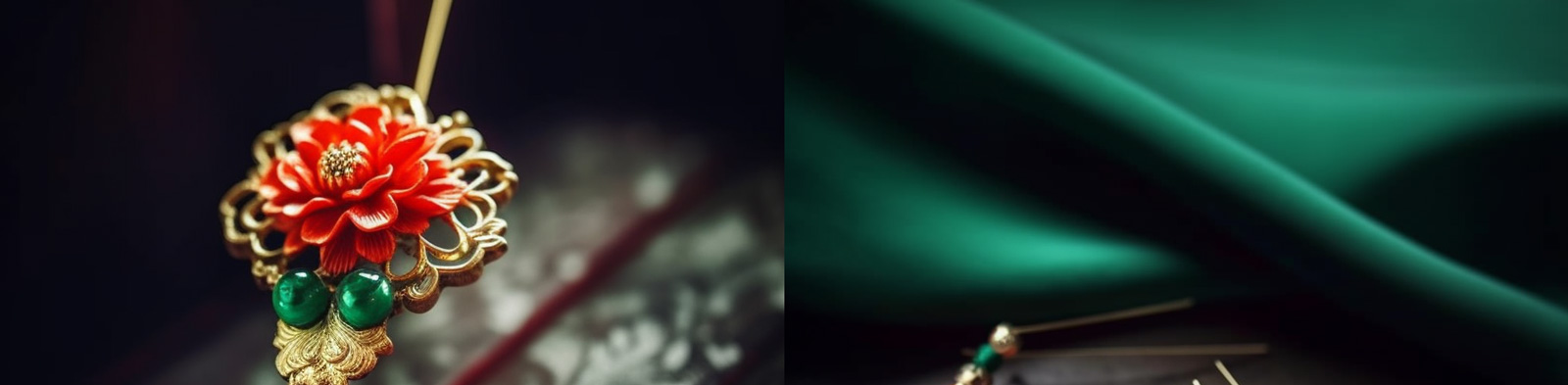 中国风胸针发卡Midjourney关键词