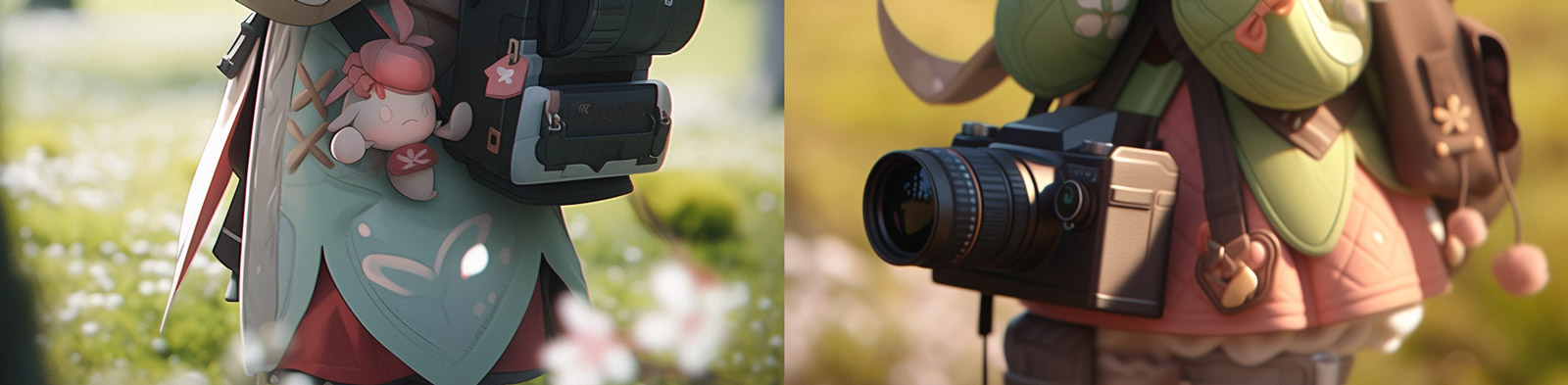 动漫卡通野外露营女孩Midjourney关键词