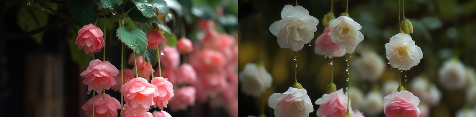 雨后海棠花露珠水珠滴落Midjourney关键词