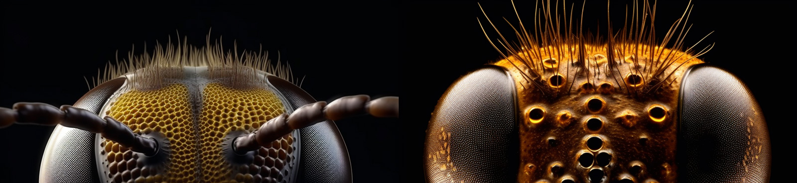 蜜蜂复眼结构特写摄影Midjourney咒语