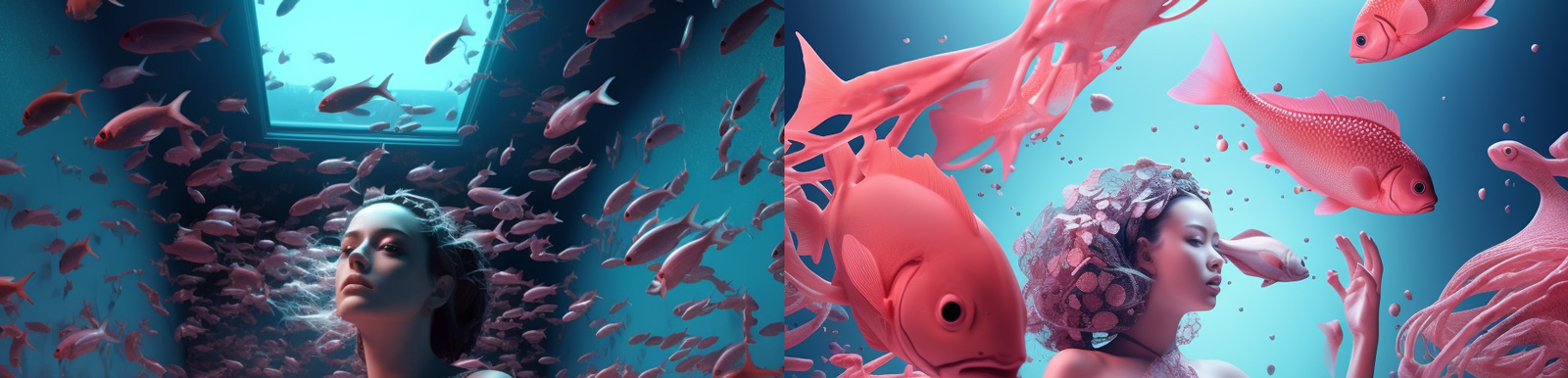创意美人鱼海报Midjourney关键词