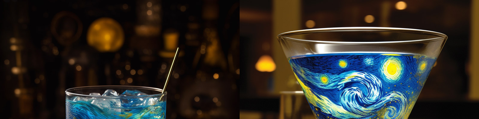 梵高星夜鸡尾酒Midjourney咒语