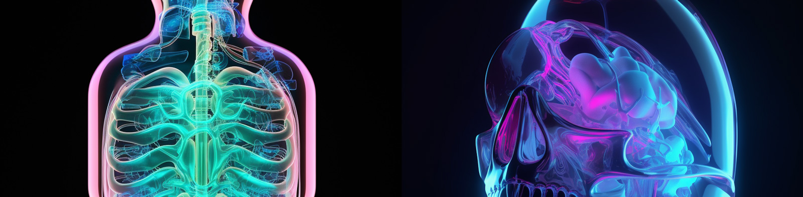 科幻玻璃人体器官Midjourney关键词