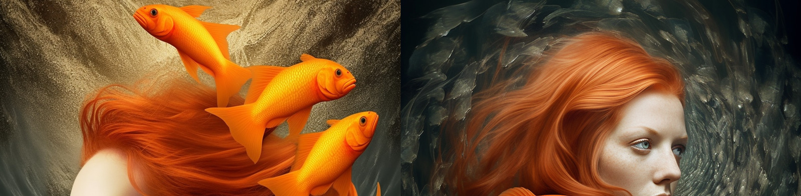 创意人物金鱼海报Midjourney关键词