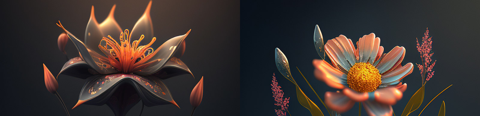 梦幻鲜花发光体Midjourney关键词