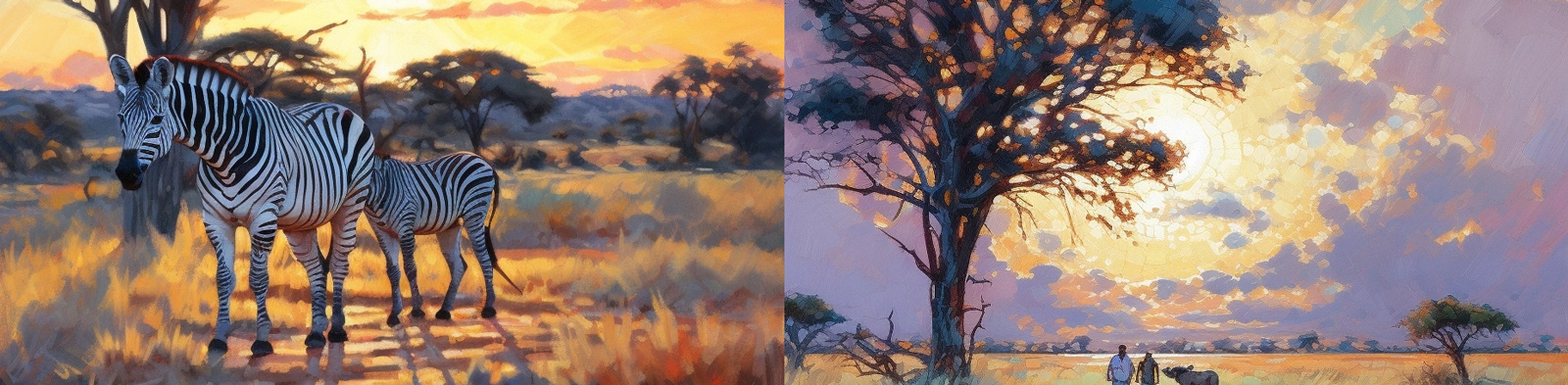 草原斑马风景Midjourney关键词