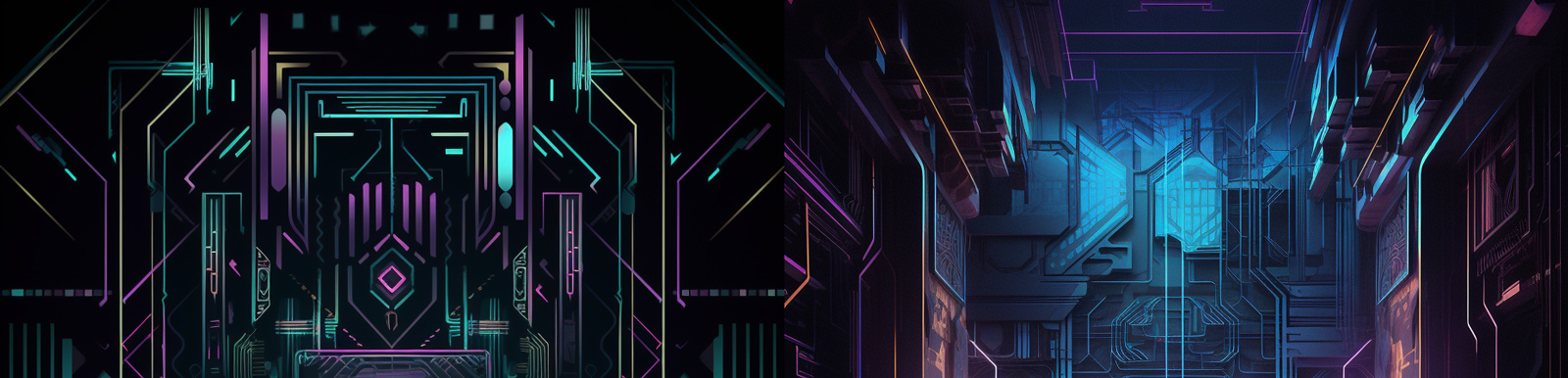 赛博朋克抽象几何背景Midjourney咒语