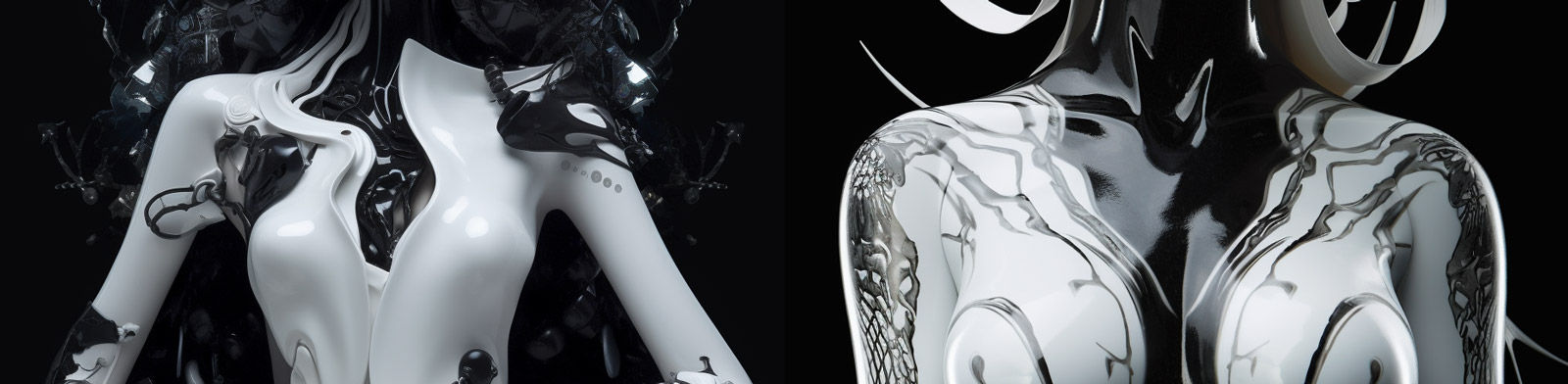 机械女外星人陶瓷艺术midjourney关键词