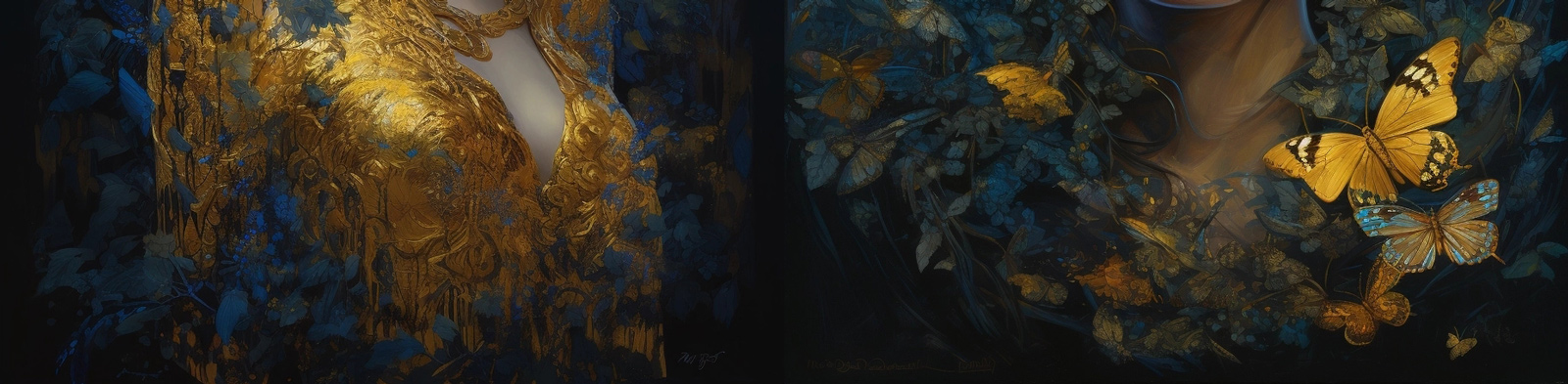 概念艺术人物蝴蝶肖像Midjourney咒语