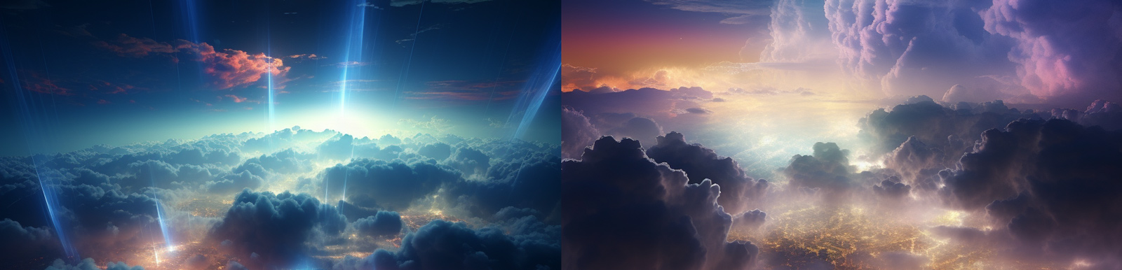 超现实空中城市夜景Midjourney咒语