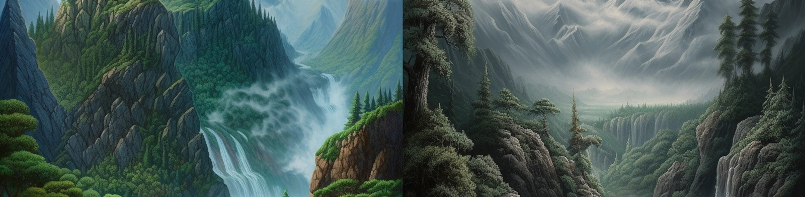 神秘山水风景Midjourney关键词