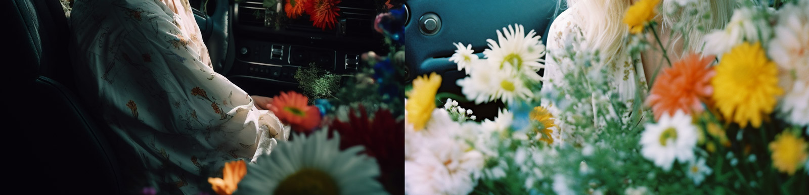 创意鲜花女孩汽车Midjourney关键词