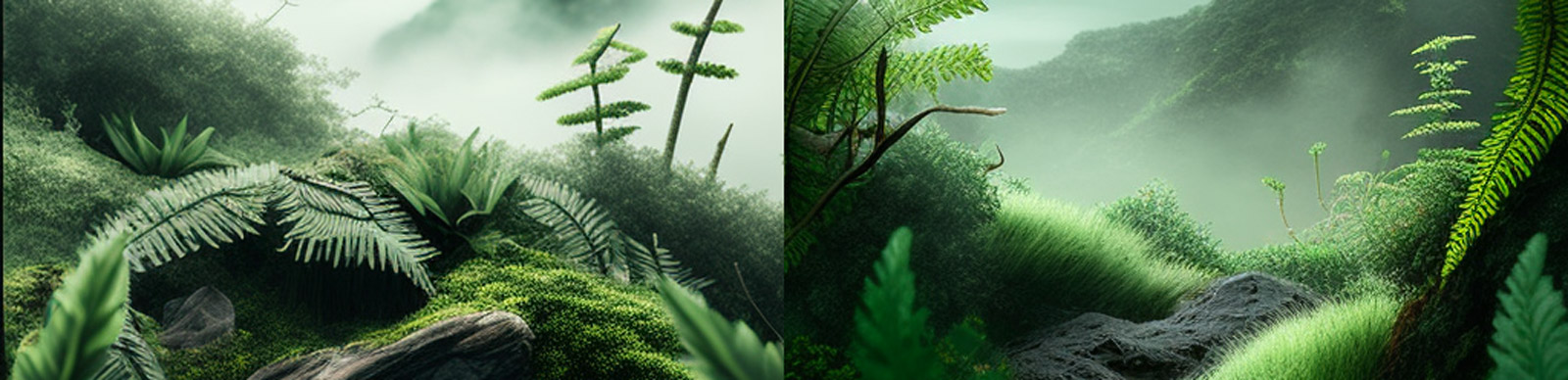绿色森林植物景观Midjourney关键词