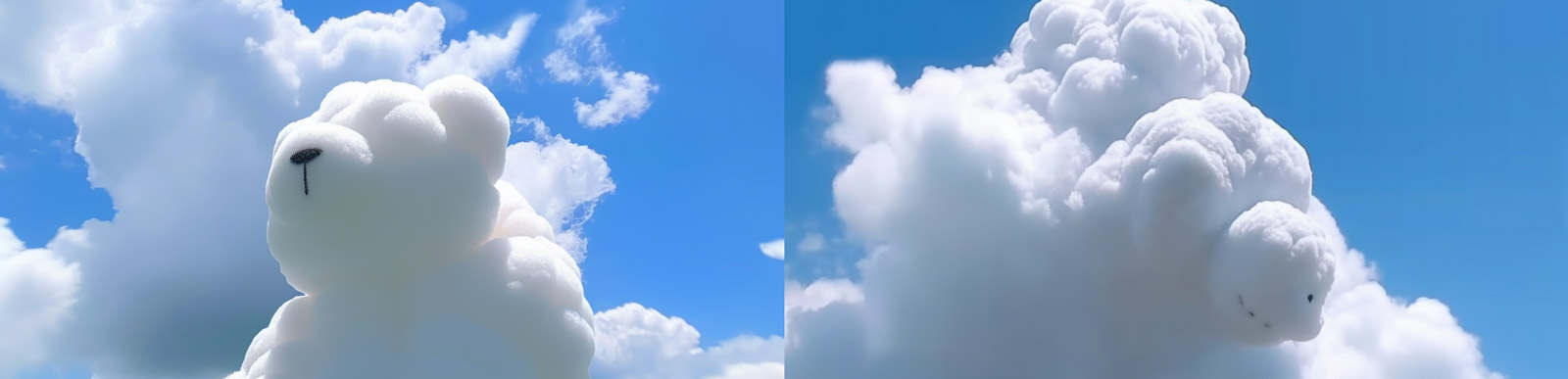 蓝天白云软乎乎熊midjourney关键词
