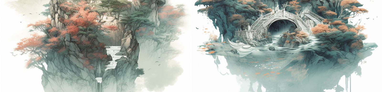 中国风人物建筑Midjourney咒语