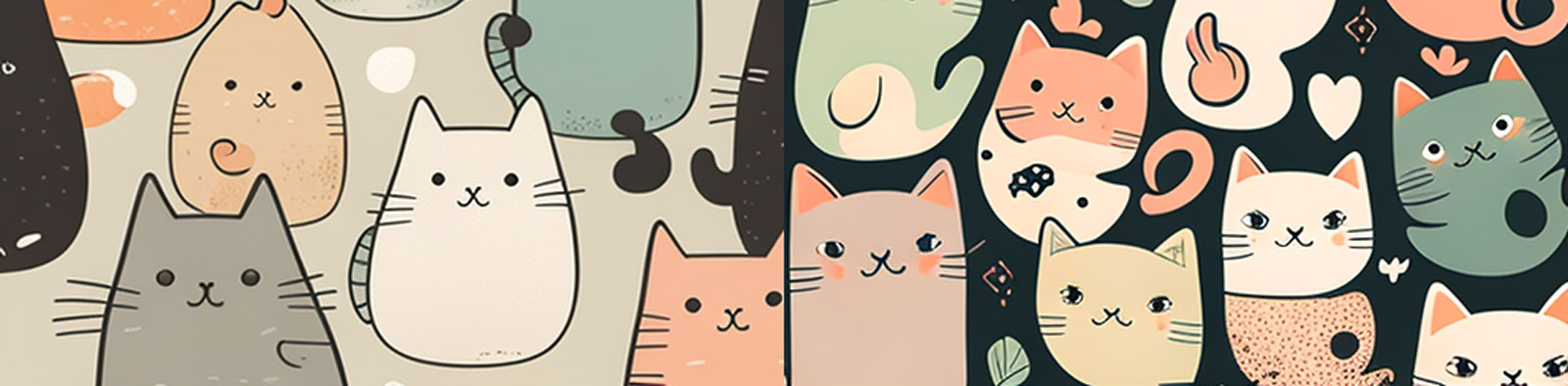 可爱猫咪图案背景Midjourney关键词