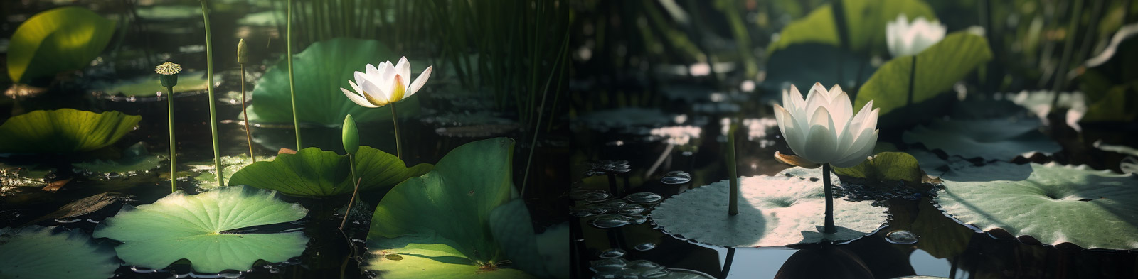 夏日池塘荷花海报Midjourney关键词