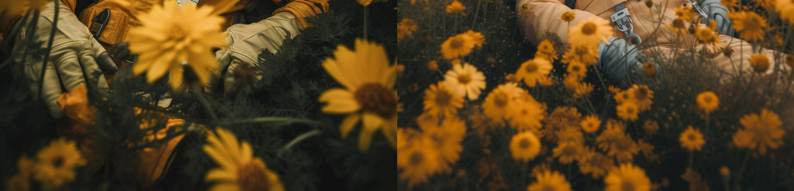 黄色鲜花草原上的宇航员Midjourney关键词