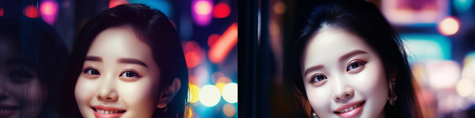 中国美女夜景特写镜头写真midjourney关键词