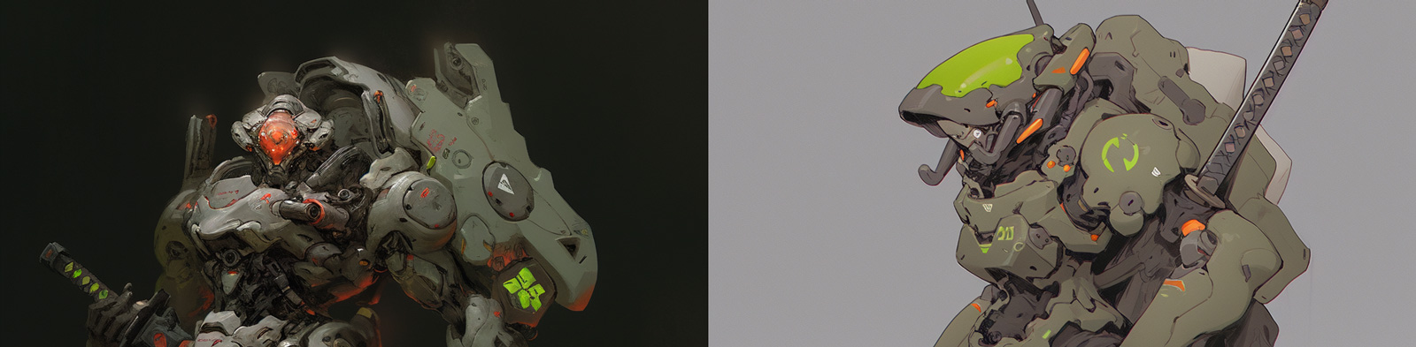 装甲兵机甲模型Midjourney关键词