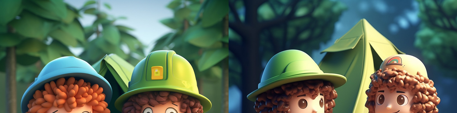 动漫男孩女孩露营Midjourney关键词