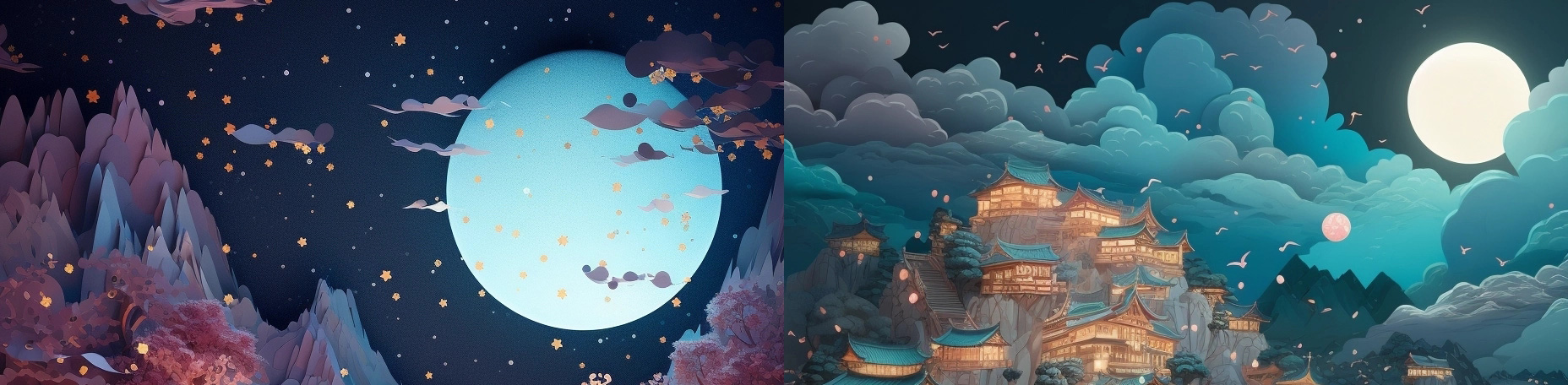 纸艺术宫殿建筑Midjourney关键词