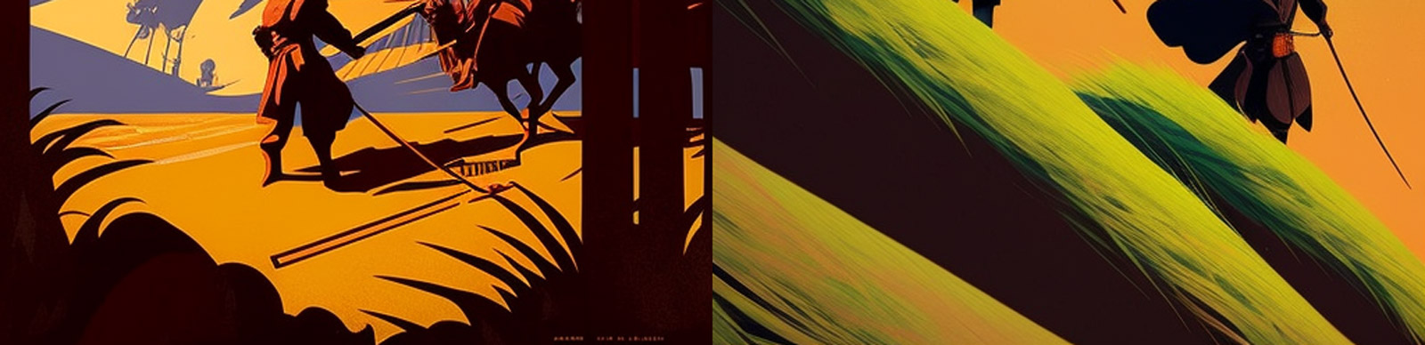 中国古典武士动作插图Midjourney咒语