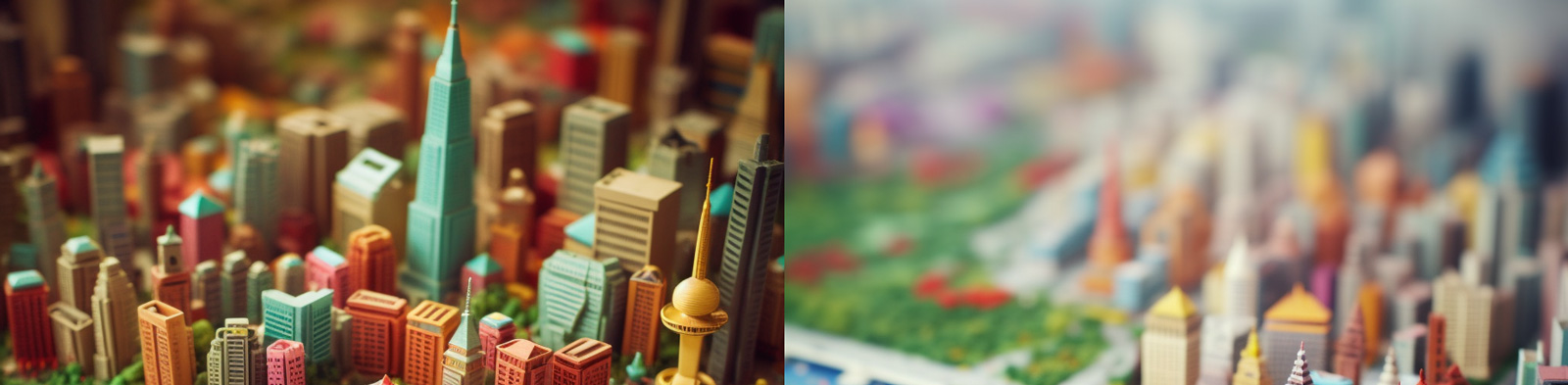 微型黏土城市世界Midjourney关键词