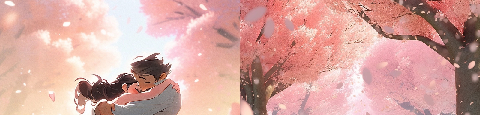 粉色浪漫春天情侣Midjourney关键词