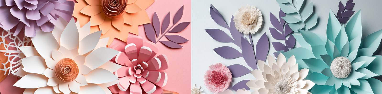 无缝剪纸鲜花图案midjourney关键词