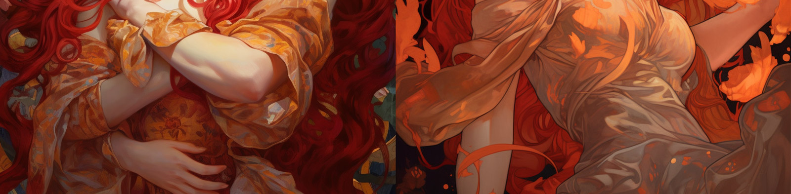 红发美女动漫形象Midjourney关键词