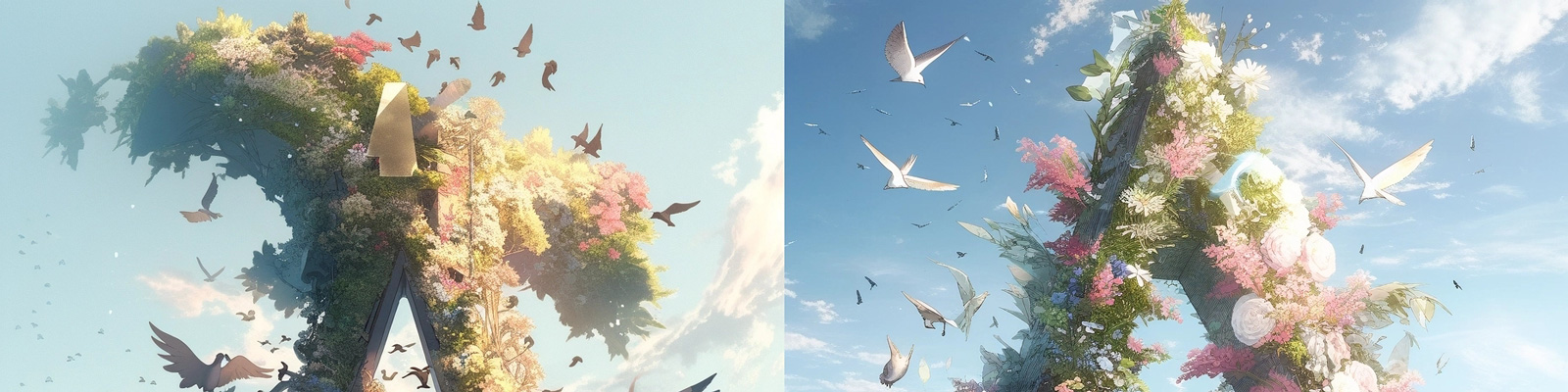 梦幻鲜花字母景观Midjourney关键词