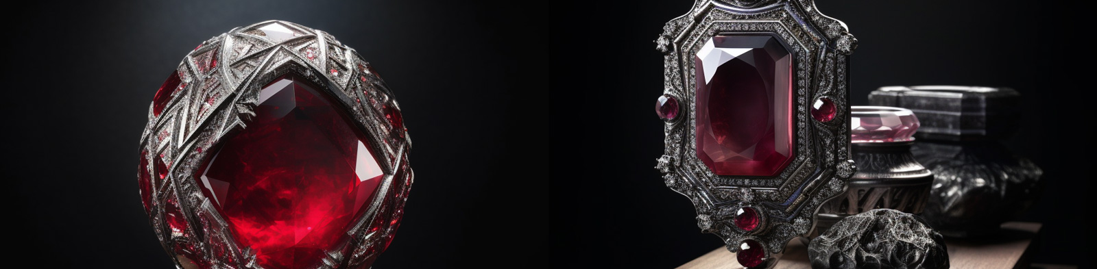 红宝石珠宝设计Midjourney关键词
