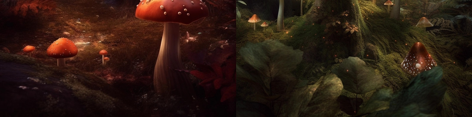 梦幻森林蘑菇midjourney关键词