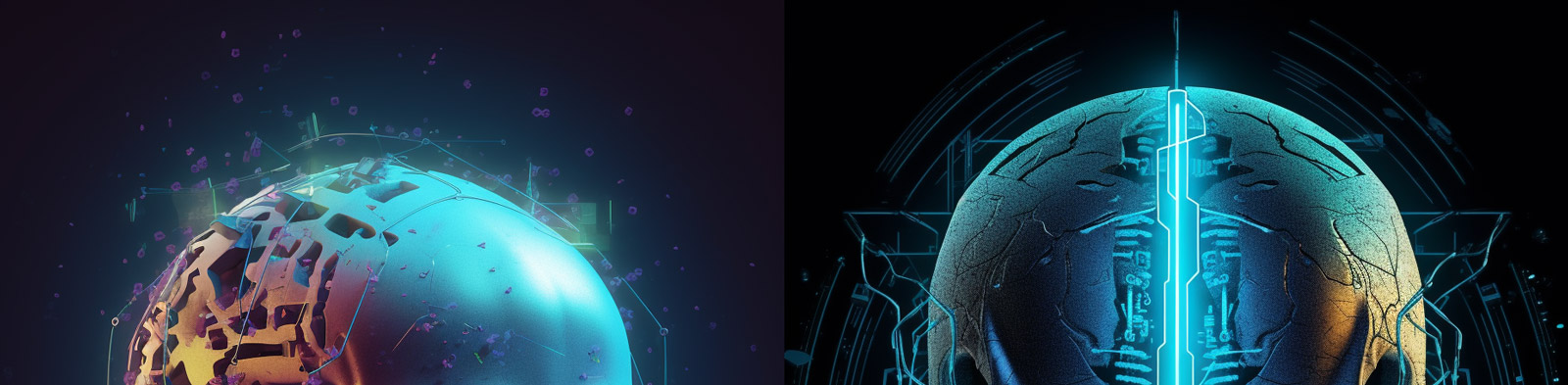 虚拟科技数字头骨midjourney关键词