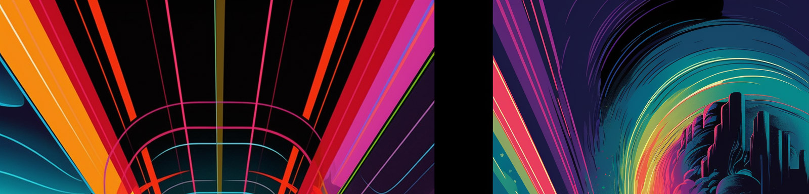 创意彩色线条空间Midjourney关键词