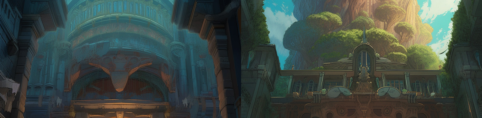 梦幻宫殿建筑游戏场景设计Midjourney关键词