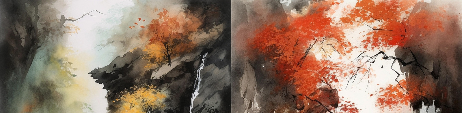 中国风水墨风景Midjourney关键词