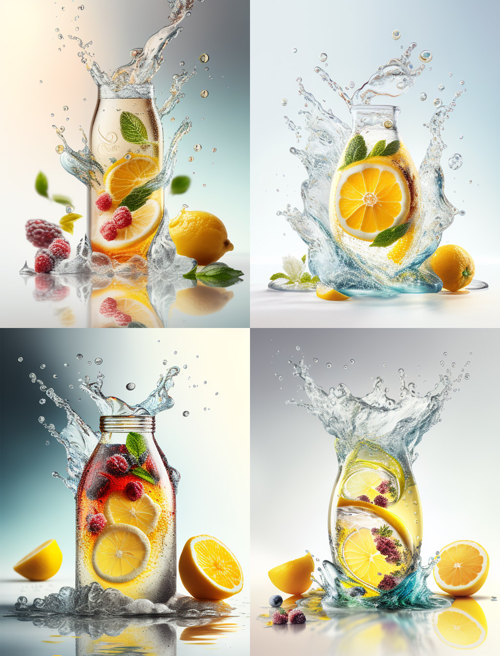 创意柠檬水广告摄影Midjourney关键词