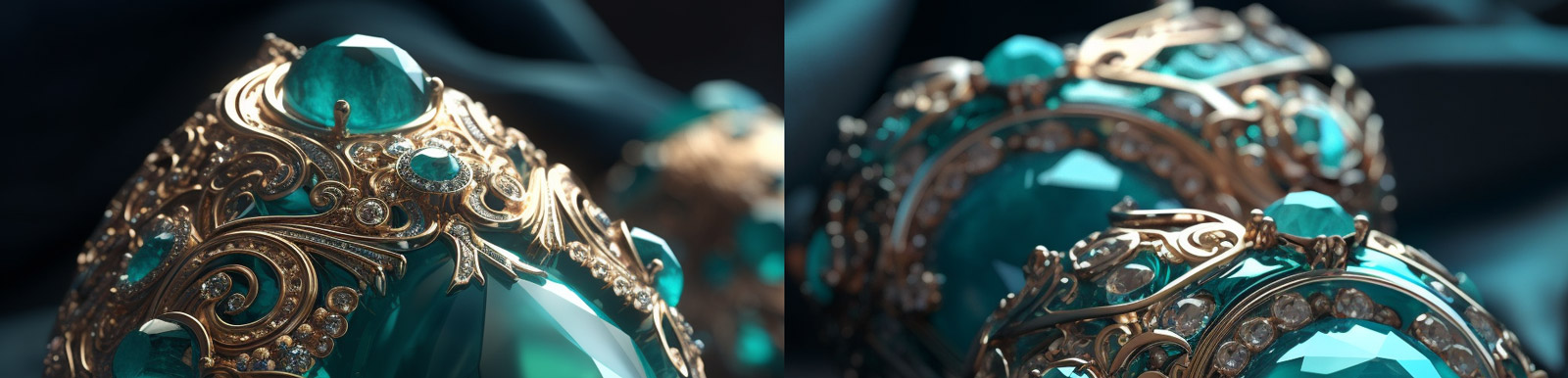 祖母绿珠宝设计海报Midjourney关键词